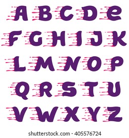 Alphabet with speed or blood lines. Vector design template elements for your application or corporate identity.