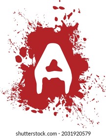 A - Alphabet mit Splash und Spray-Effekt und rotem Hintergrund.