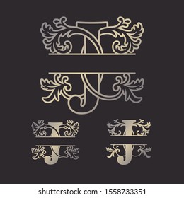 Alphabet Split Monograms, Split Letter Monogram, Alphabet Frame Font. Laser cut template.  