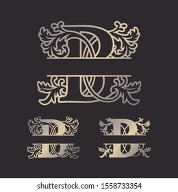 Alphabet Split Monograms, Split Letter Monogram, Alphabet Frame Font. Laser cut template. 