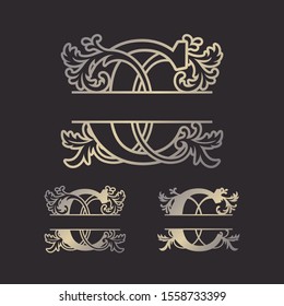 Alphabet Split Monograms, Split Letter Monogram, Alphabet Frame Font. Laser cut template 