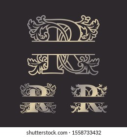 Alphabet Split Monograms, Split Letter Monogram, Alphabet Frame Font. Laser cut template 