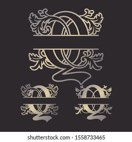 Alphabet Split Monograms, Split Letter Monogram, Alphabet Frame Font. Laser cut template 