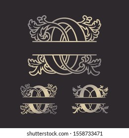 Alphabet Split Monograms, Split Letter Monogram, Alphabet Frame Font. Laser cut template 