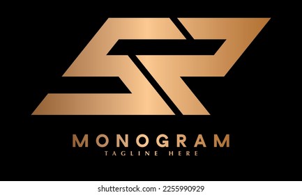 Alphabet SR or RS abstract monogram vector logo template