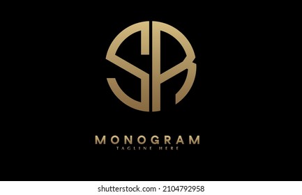 Alphabet SR or RS illustration monogram vector logo template in round shape