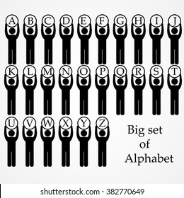 Alphabet stick figure person 