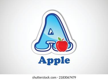 Alphabet stickers for kids. Good for school and kindergarten projects. vector Illustration.