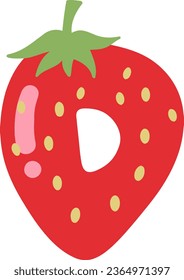 an alphabet with a strawberry theme