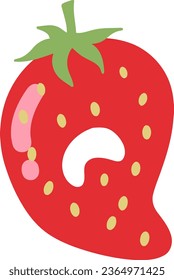 un alfabeto con tema de fresa