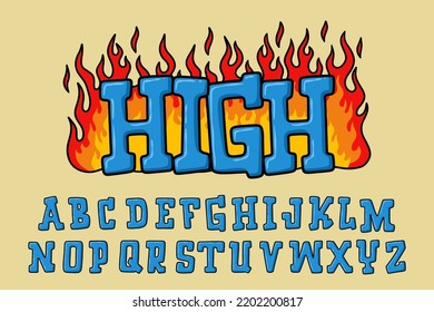 Alphabet Street Fire Graffiti text vector Letters