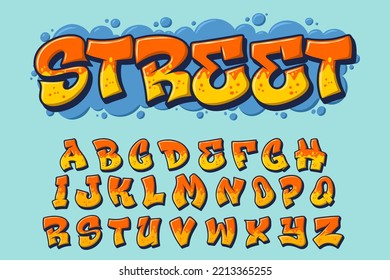 Alphabet Street Graffiti text vector Letters