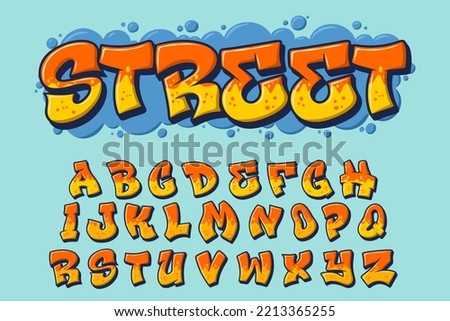 Alphabet Street Graffiti text vector Letters