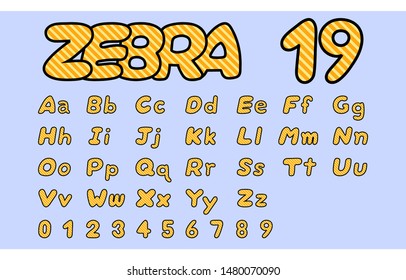 alphabet Stripes font style vector illustration