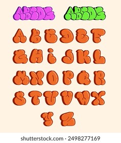 Alphabet in the style of street graffiti Art
