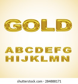 Alphabet stylized gold