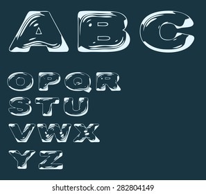 Alphabet stylized liquid transparent effect