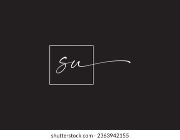 Alphabet SU  letter logo design and initial logo