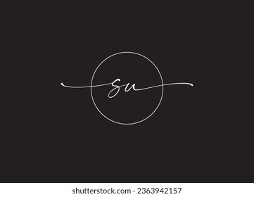 Alphabet SU  letter logo design and initial logo