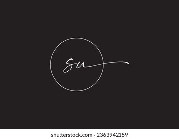 Alphabet SU  letter logo design and initial logo