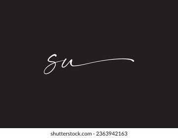 Alphabet SU  letter logo design and initial logo