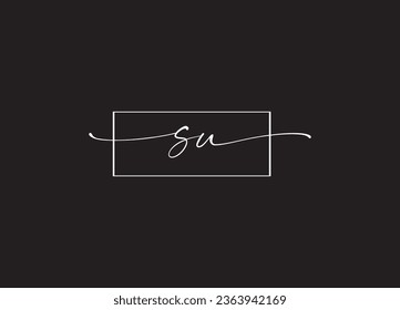 Alphabet SU  letter logo design and initial logo