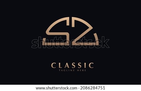 Alphabet SZ or ZS Half Illustration monogram vector logo template Stock fotó © 
