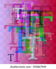 Alphabet T art background