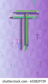 Alphabet T background vector