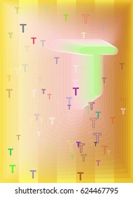 Alphabet T elements design