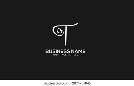 Alphabet T initial abstract monogram vector logo template
