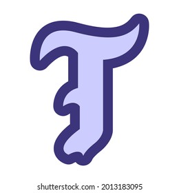 Alphabet T para Jacket Emblem Color púrpura