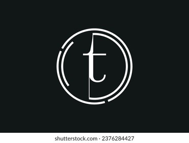 Alphabet T Letter Initial, Monogram Logo Design, Vector Template 