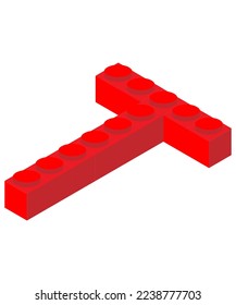 Alphabet T Letter Lego Blocks