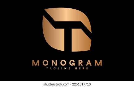 Alfabeto t letra texto diseño inicial modelo de logotipo de vector monograma abstracto