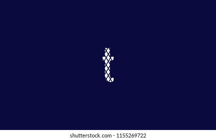 Alphabet T logo with negative space effect and cross design for illustration use