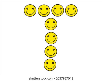 alphabet "T" is smile vector and font.