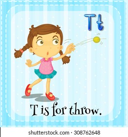 Alphabet T is for throw illustration