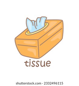 Alphabet T For Tissue Vocabulary Reading School Learning Cartoon Illustration Vector Clipart