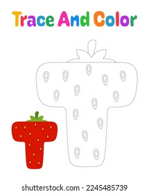 Alphabet T tracing worksheet for kids