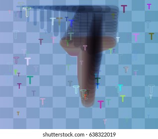 Alphabet T vector icon