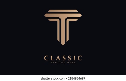 alphabet t vector logo monograme template