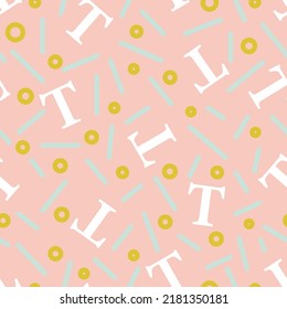 Alphabet T Vector Seamless Pattern