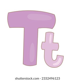 Alphabet T For Vocabulary Reading School Learning Cartoon Illustration Vector Clipart