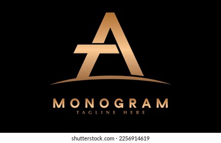 Alphabet at or ta abstract monogram vector logo template