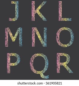 Alphabet in tangled line design vector