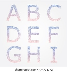 Alphabet in tangled line design vector