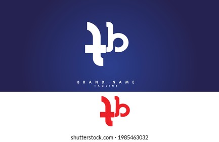 Letra alfabética TB Iniciales logotipo monograma BT, T y B