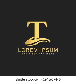 Alphabet template logo . gracefull letter T logo initial