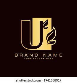 Logo de la plantilla de alfabeto. letra gracefull U logotipo inicial